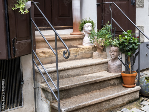 Imaginative entrance to a shop with local handicrafts, Jindřichův Hradec, Czech Republic