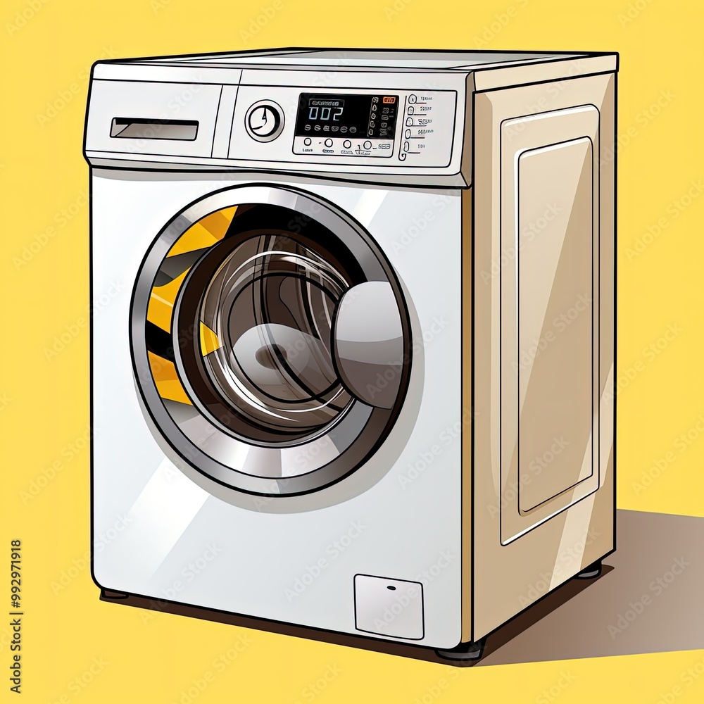 Vector Art of a Laundry Washing Machine with a Minimalistic Clean Look Vector Art of a Laundry Washing Machine with a Minimalistic Clean Look