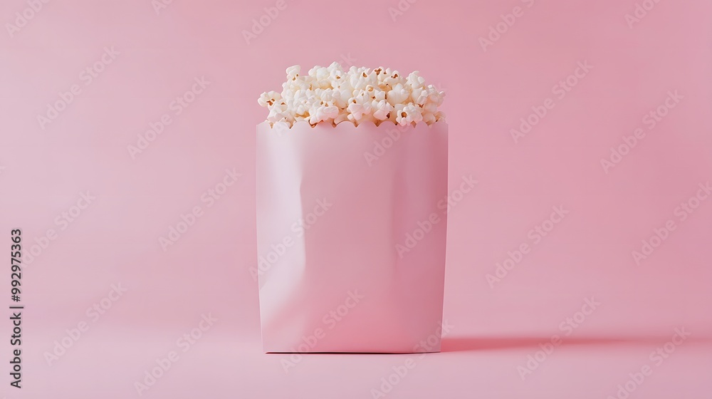 ピンクの袋に入ったポップコーン ピンクの袋に入ったポップコーン