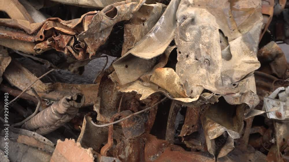 Burnt car metal, scrap metal, close-up. Burnt car metal, scrap metal, close-up.