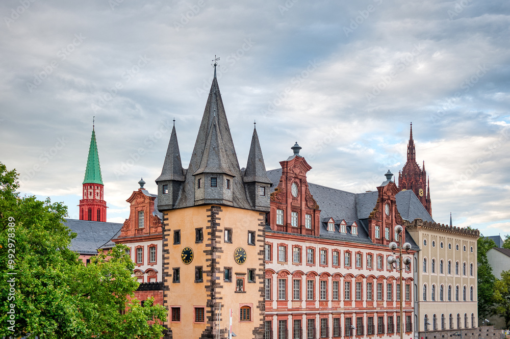 Fototapeta premium Frankfurt, a central German city on the Main River, Germany
