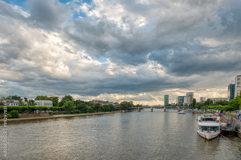 Frankfurt, a central German city on the Main River, Germany