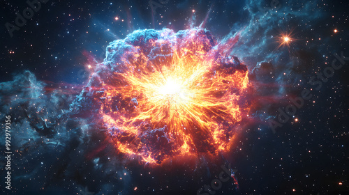 Wallpaper Mural A Mesmerizing Supernova Explosion with Brilliant Colors and Intricate Gas Patterns Against a Cosmic Backdrop Torontodigital.ca