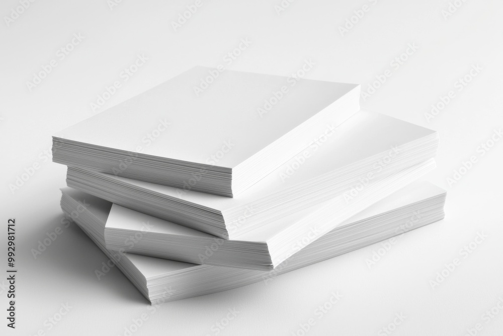 Blank A4 Stacked Paper Mockup isolated created with Generative AI Blank A4 Stacked Paper Mockup isolated created with Generative AI