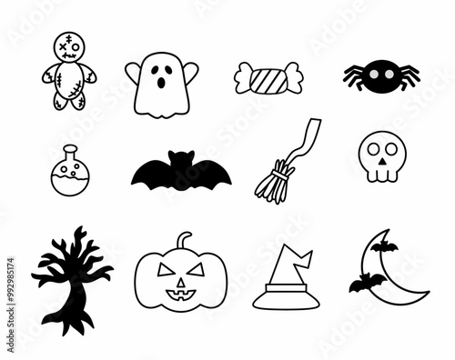 halloween icons set