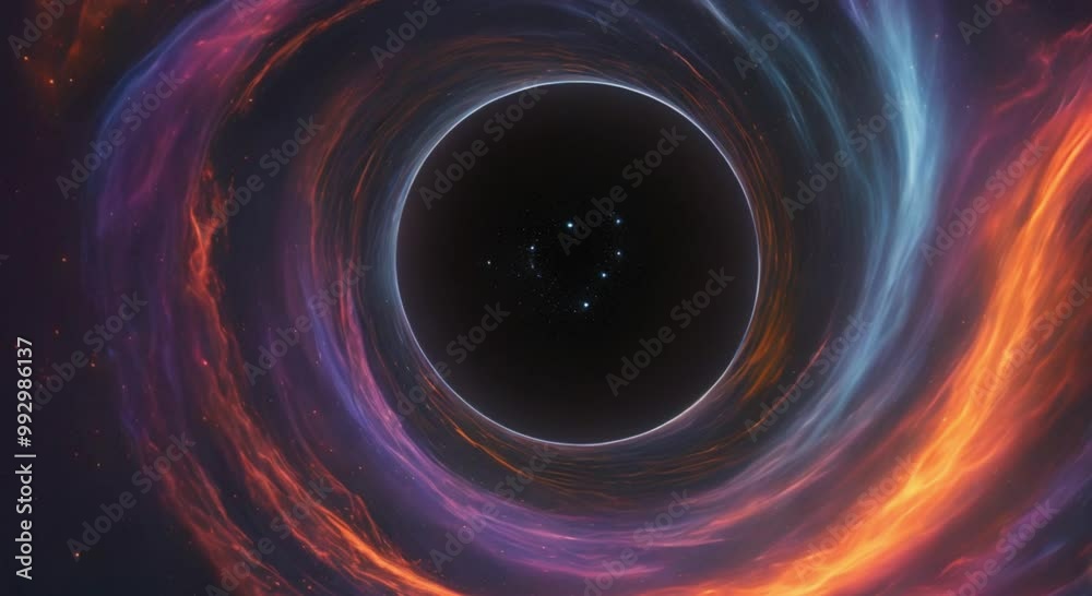 the view of a circular black hole occurring in outer space that appears to be able to suck in anything the view of a circular black hole occurring in outer space that appears to be able to suck in anything