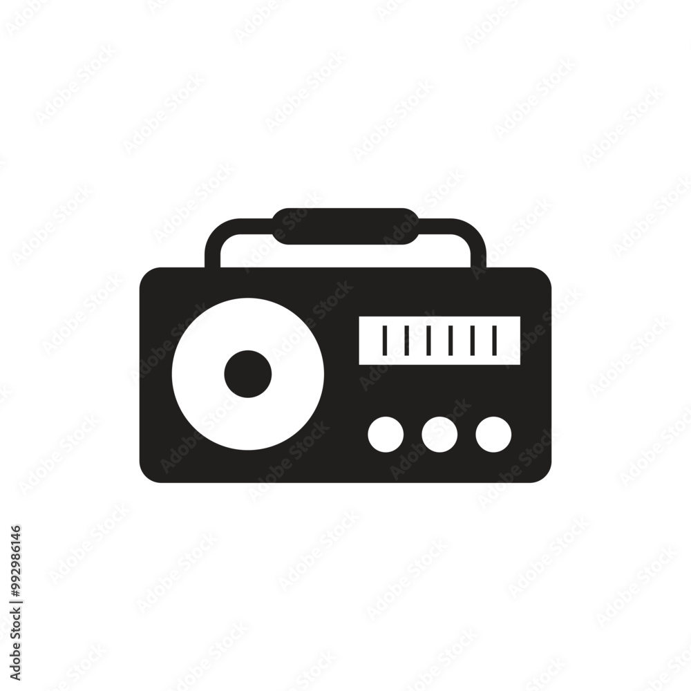 Old radio icon logo design template isolated illustration Old radio icon logo design template isolated illustration