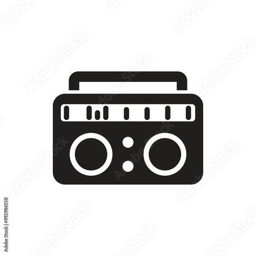 Old radio icon logo design template isolated illustration