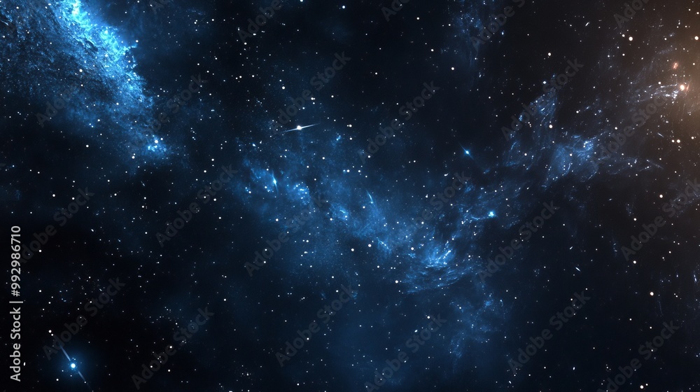 Fototapeta premium A vast expanse of starry outer space stretches across the scene, with countless stars twinkling like tiny diamonds against the infinite darkness. 
