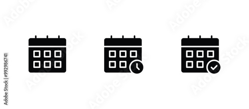 Calendar icon set. Calender symbol vector