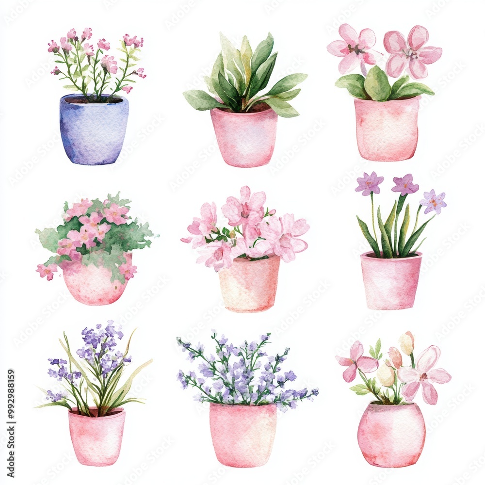 Pink Flower Pots. Pink Flower Pots.