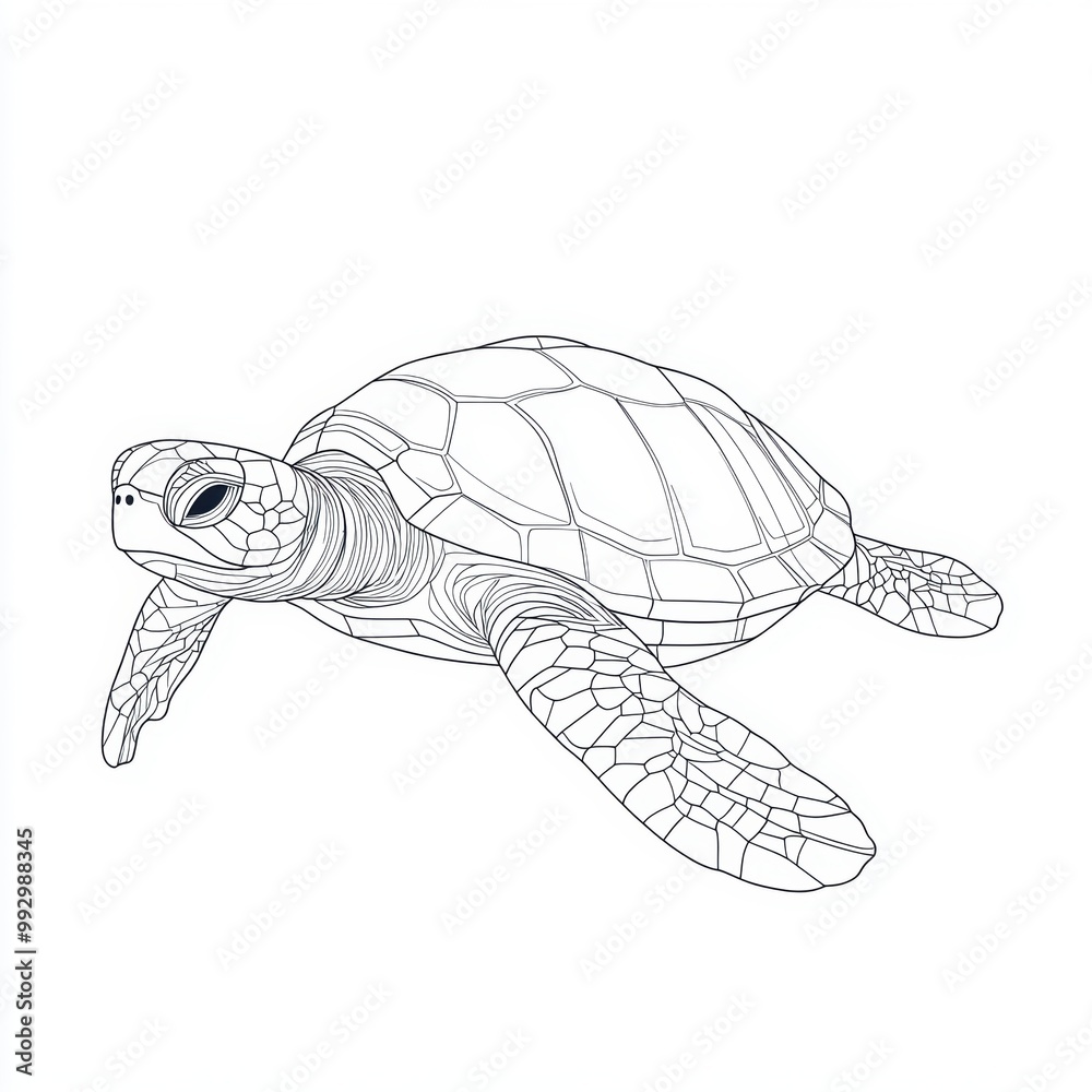 Fototapeta premium Sea Turtle Outline.