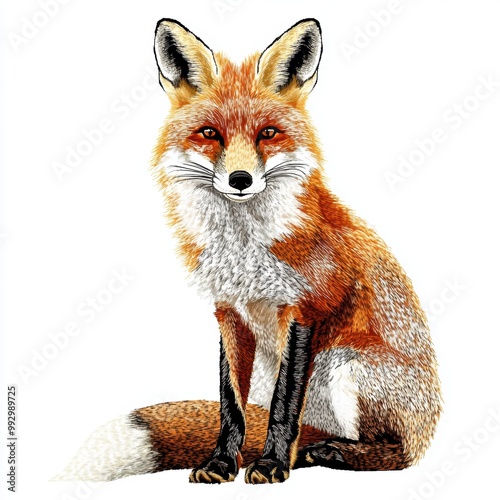 Wallpaper Mural Red Fox Sitting. Torontodigital.ca