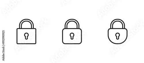 Lock icon set. Padlock icon vector