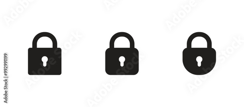 Lock icon set. Padlock icon vector