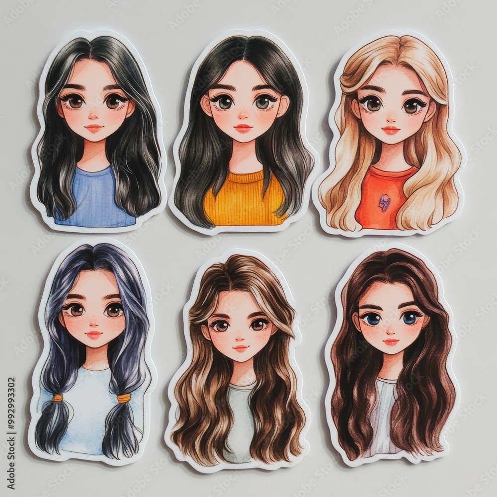 Cute Girls Stickers. Cute Girls Stickers.