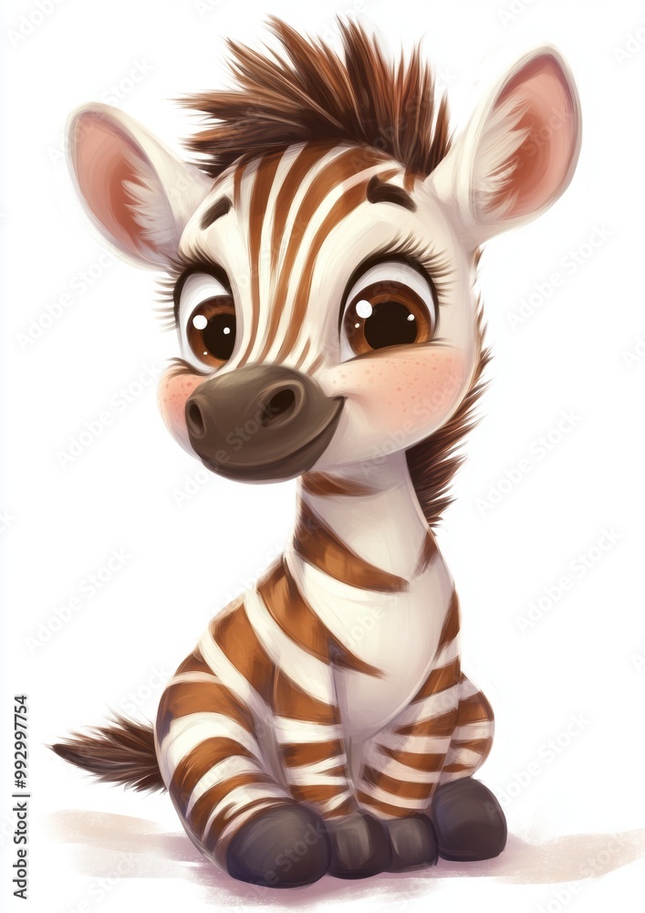 Fototapeta premium Cute Zebra Cartoon.