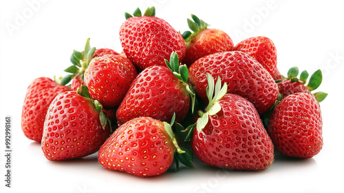 strawberries isolated on white background