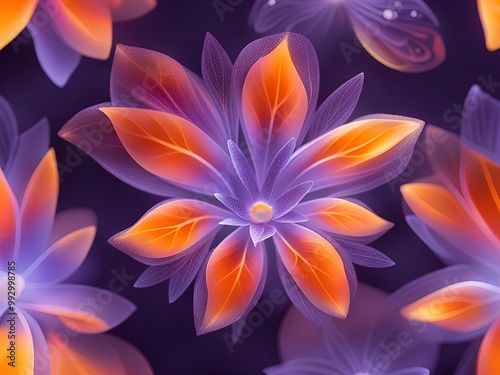 a purple flower with a stunning gradient of petals against a blurred background