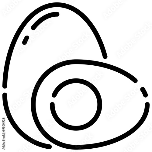 boiled egg outline vector icon