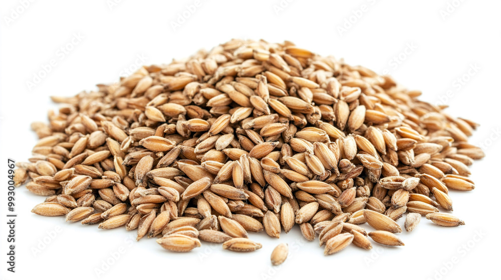 Heap of dried rye grains isolated on white Heap of dried rye grains isolated on white