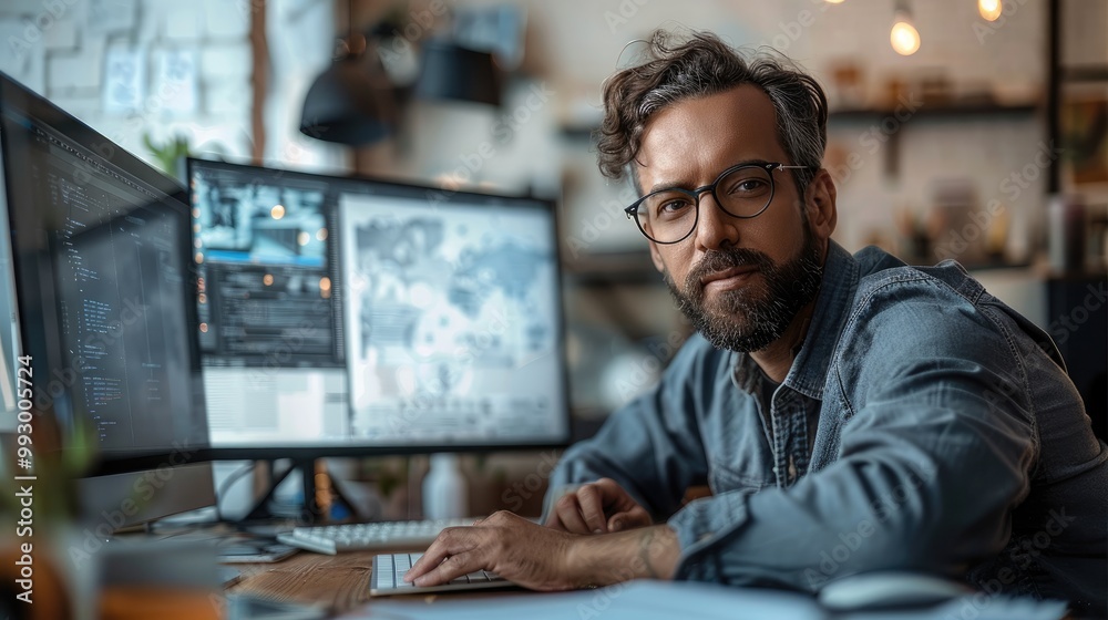 Creative professional working on a new design. Generative AI. Creative professional working on a new design. Generative AI.
