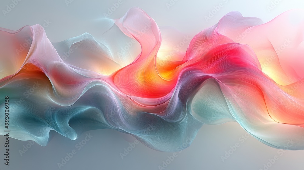 Abstract Colorful Waves in Soft Pastel Hues Abstract Colorful Waves in Soft Pastel Hues