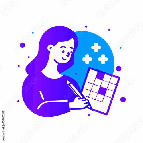 Woman doing crossword