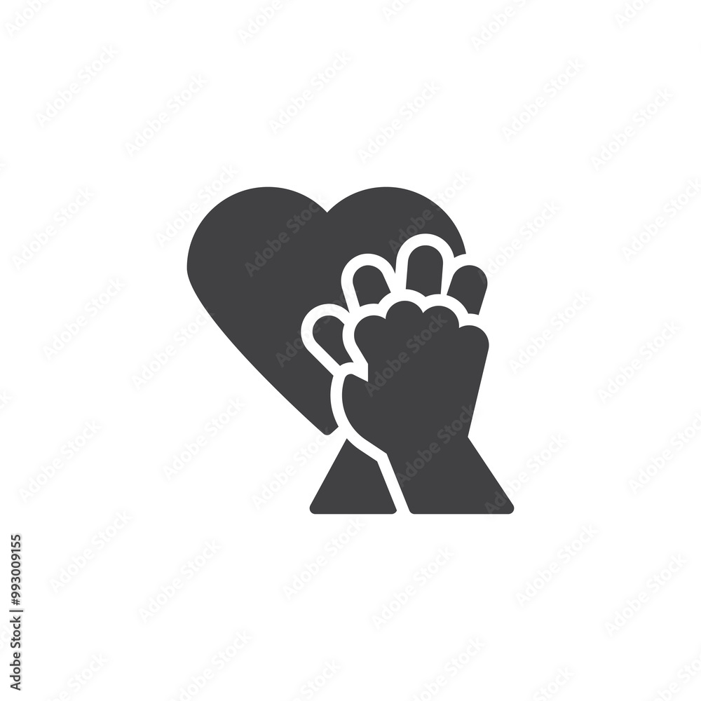 Hands pressing on a chest vector icon Hands pressing on a chest vector icon