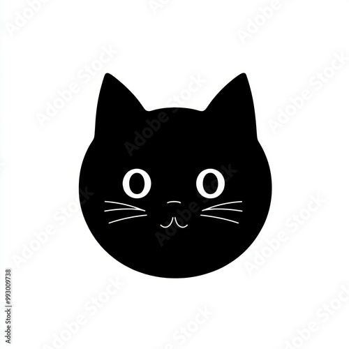 Cute Cat Face Icon.