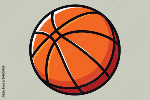 This design features a stylized basketball illustration suitable for customization in various projects, Customizable flat illustration of a basketball.