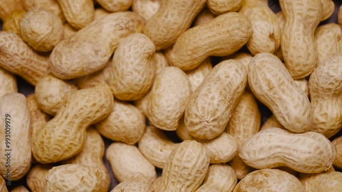 Agricultural crops and sideline products peanuts close-up 4K real shot