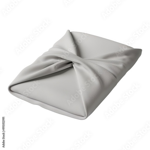 Soft gray fabric wrapped elegantly on a table