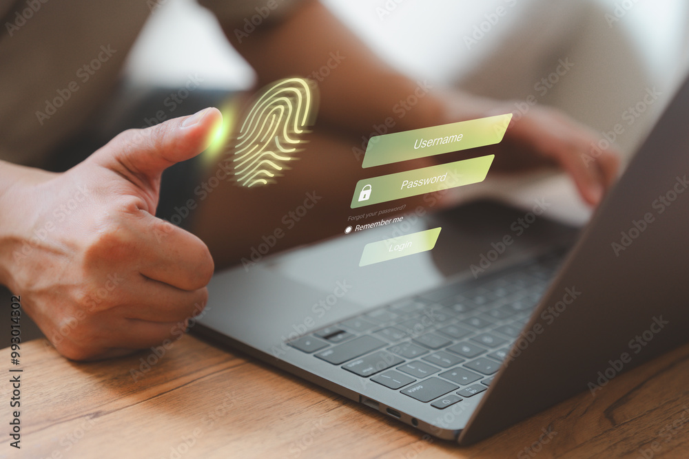 User log into a system using biometric fingerprint authentication on ...