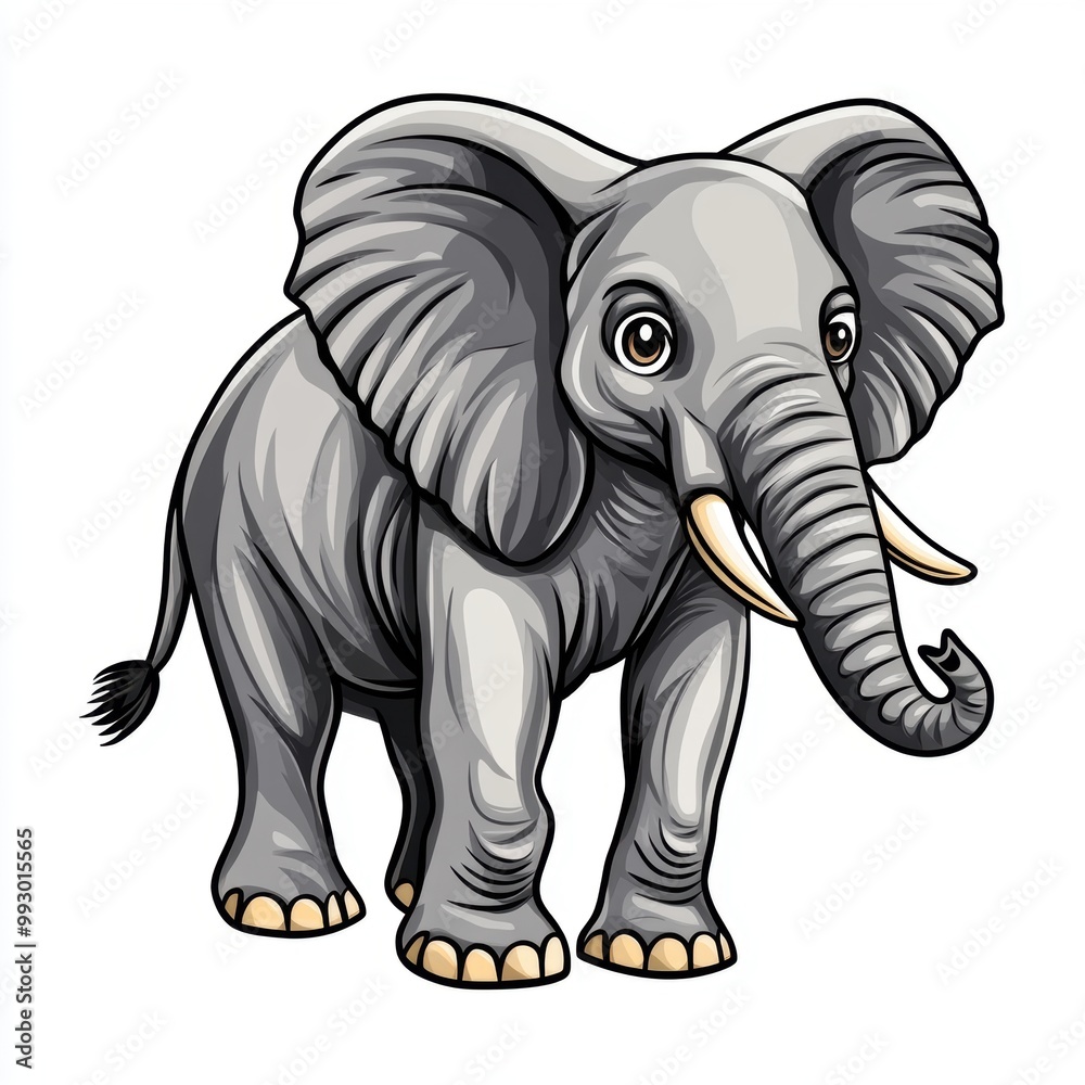 Fototapeta premium Cute Cartoon Elephant.