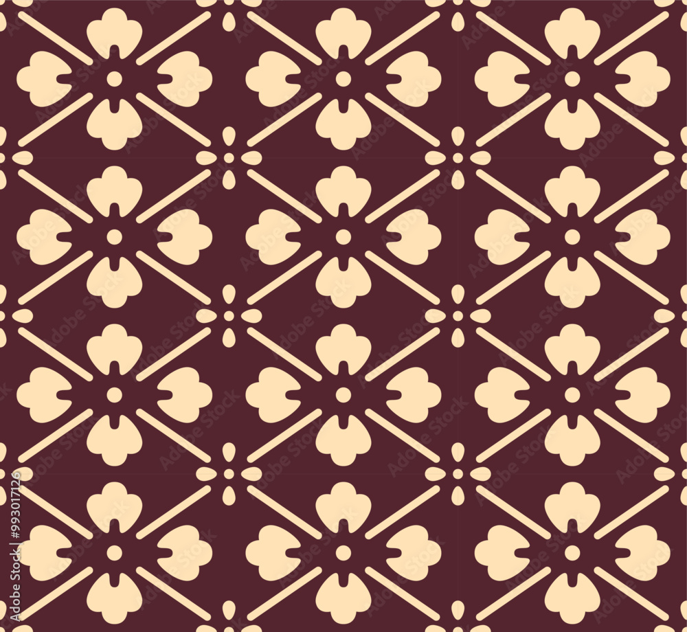 Japanese Pretty Diamond Flower Vector Seamless Pattern Japanese Pretty Diamond Flower Vector Seamless Pattern