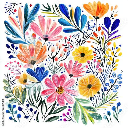 Watercolor Floral Bouquet.