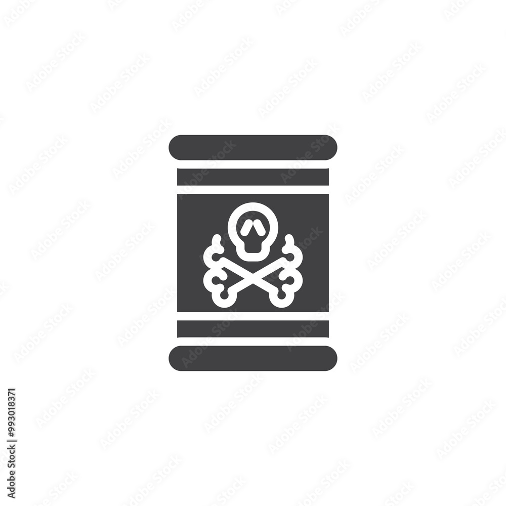 Barrel with skull and crossbones vector icon Barrel with skull and crossbones vector icon