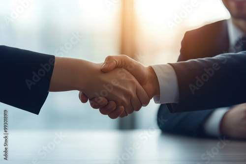 Handshake between business professionals photo