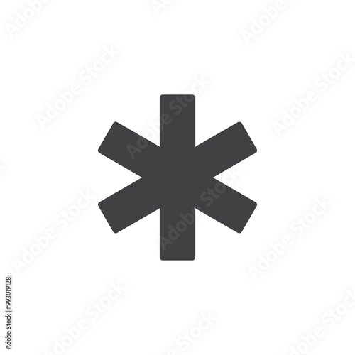 Medical star symbol vector icon