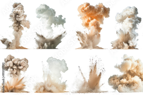 Variety of Dust Bombs on white background photo