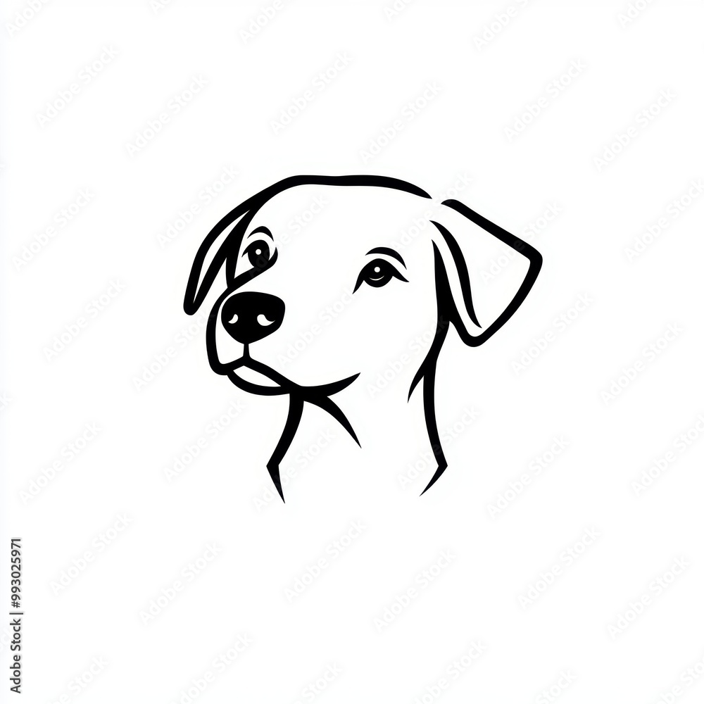 Fototapeta premium Dog Line Art.