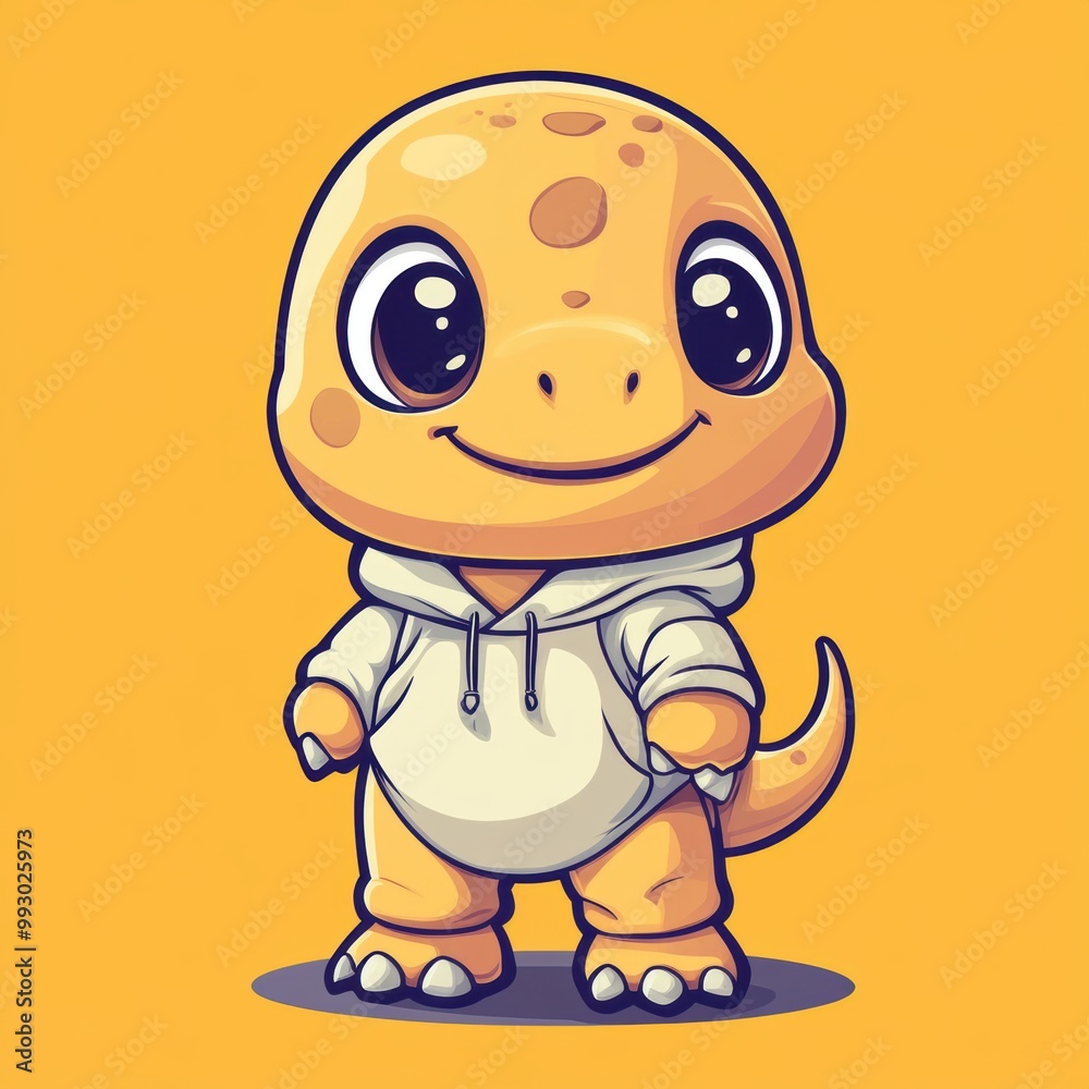 Obraz premium Cute Gecko in Hoodie.
