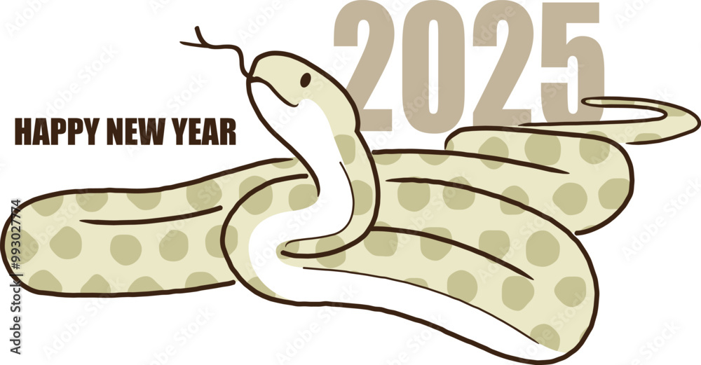 Obraz premium 2025年 年賀状素材 巳年