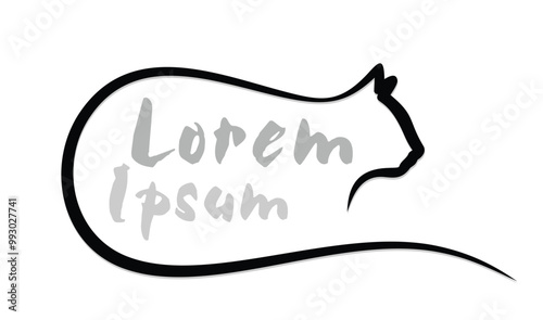 The one line stylized cat symbol.