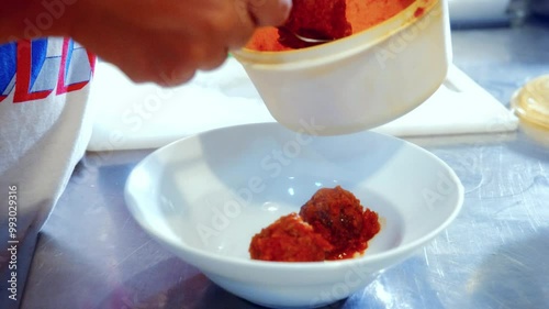 Wallpaper Mural Authentic Italian food making process in traditional Italian restaurant, of Italian meatballs being prepared Torontodigital.ca