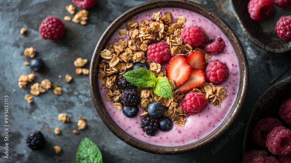 Berry and Granola Parfait Bowl A Delicious and Healthy Breakfast Option, smoothie bowl, breakfast Berry and Granola Parfait Bowl A Delicious and Healthy Breakfast Option, smoothie bowl, breakfast