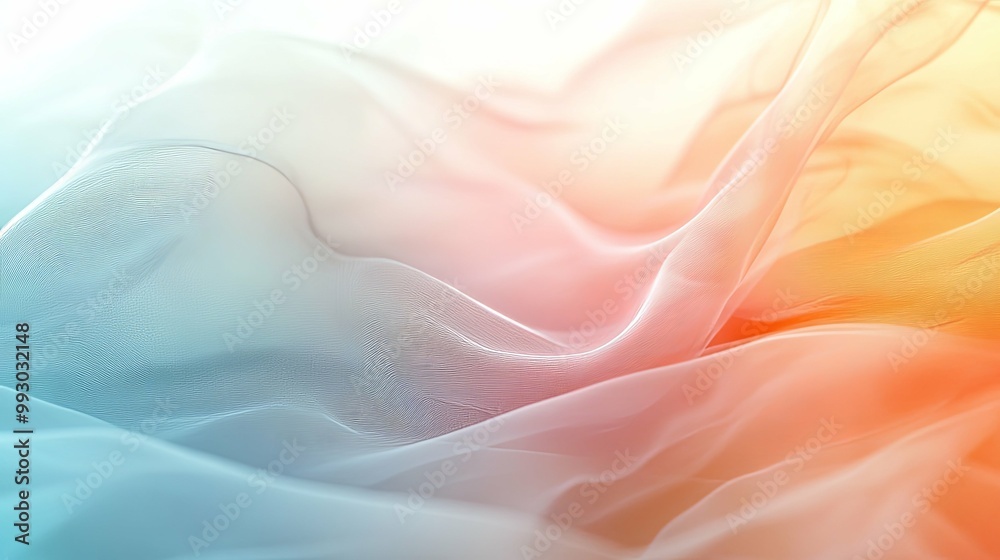 Obraz premium Abstract Blue, Pink, and Orange Fabric Drape