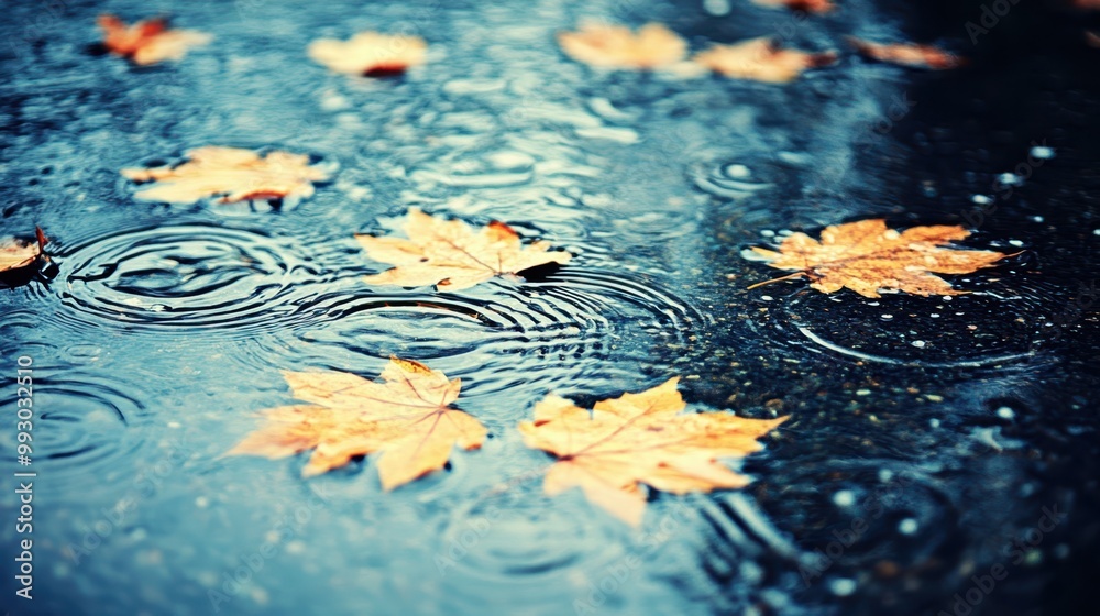 Colorful autumn leaves in shades of yellow, red, and orange scattered on a wet surface, creating a vibrant fall scene after the rain. Colorful autumn leaves in shades of yellow, red, and orange scattered on a wet surface, creating a vibrant fall scene after the rain.