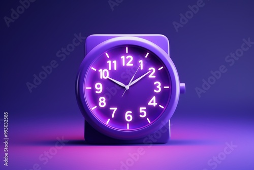 clock on purple background